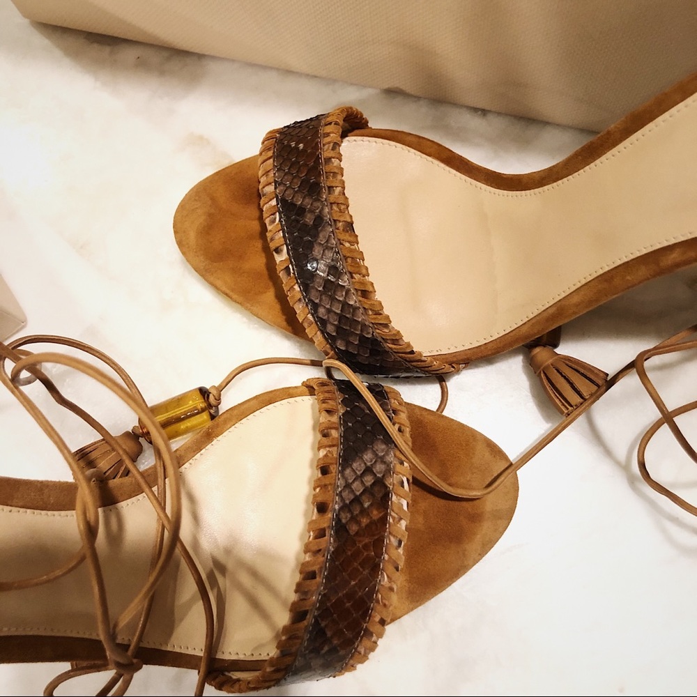 Alexandre Birman Toni Python Ankle-Wrap Sandal - image 6